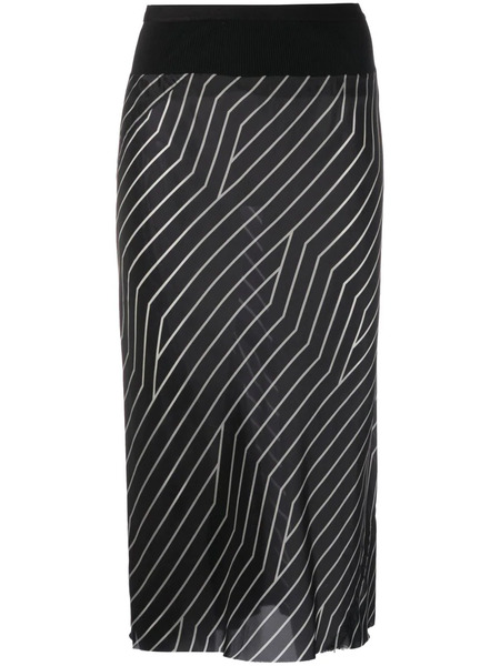  Rick Owens Multi-way Stripe Midi Skirt - Black 