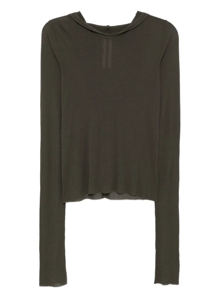  Rick Owens Ribbed Hoodie - Green 
