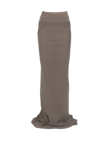  Rick Owens Ribbed Trim Maxi Skirt - Grey 