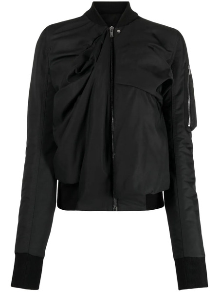  Rick Owens Ripple Draped Bomber Jacket - Black 