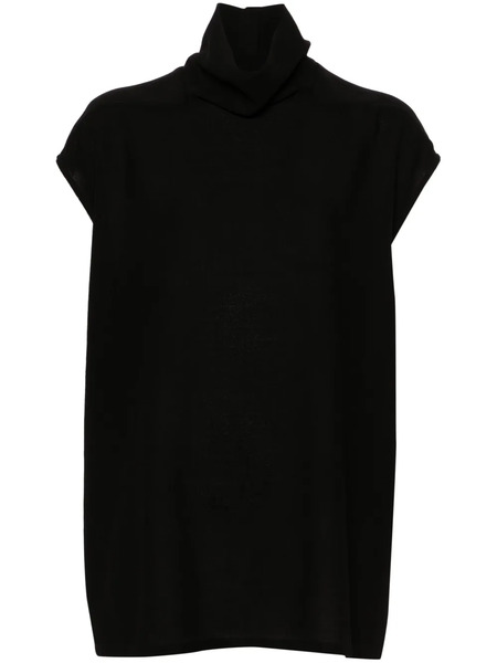  Rick Owens Roll-neck Crepe Top - Black 