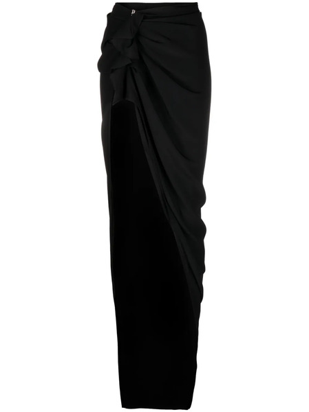  Rick Owens Ruffle-trim Draped Maxi Skirt - Black 