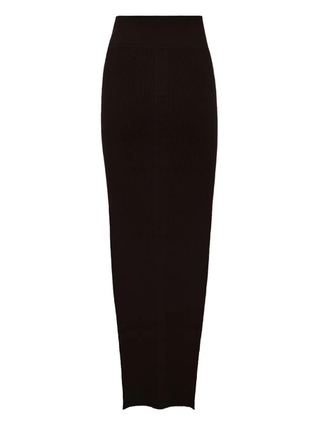  Rick Owens Sacri Ribbed-knit Maxi Skirt - Brown 