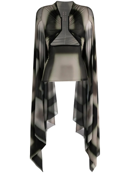  Rick Owens Semi-sheer Draped Top - Black 
