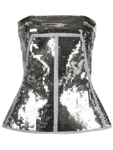  Rick Owens Sequin-embellished Bustier Top - Silver 