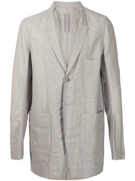  Rick Owens Single-breasted Wool Blazer - Grey 
