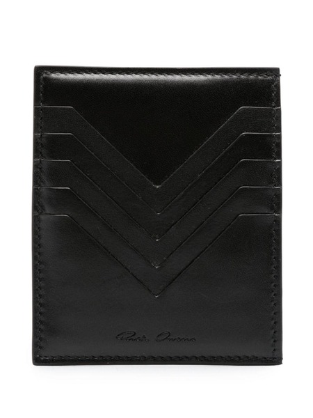  Rick Owens Square Leather Card Holder - Black 