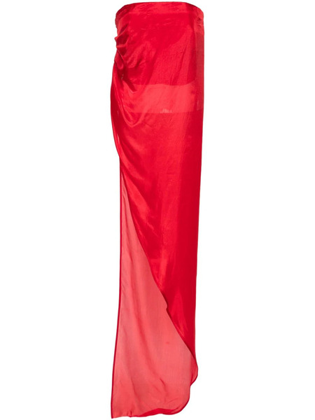  Rick Owens Strapless Long Top - Red 