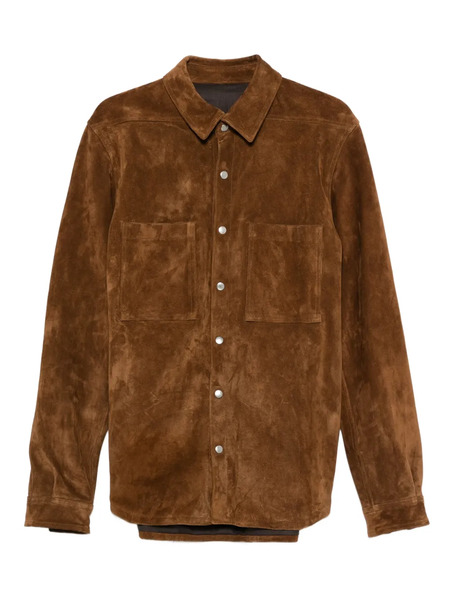  Rick Owens Suede Shirt Jacket - Brown 