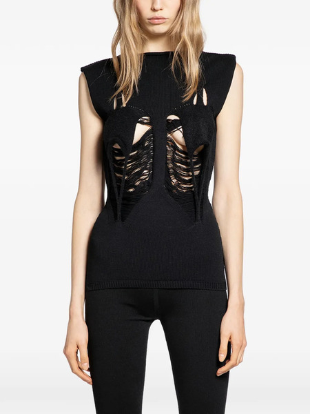  Rick Owens Tanja Distressed Top - Black 