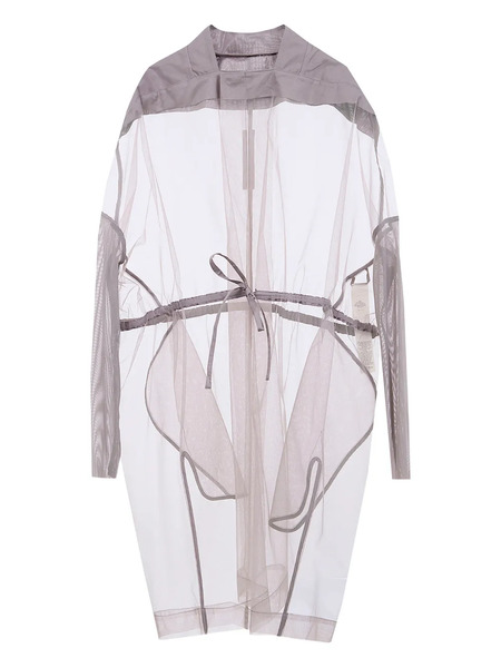  Rick Owens Tie Tulle Coat - Grey 