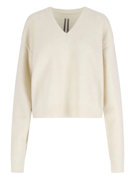  Rick Owens V-neck Alpaca Wool Sweater - Neutrals 
