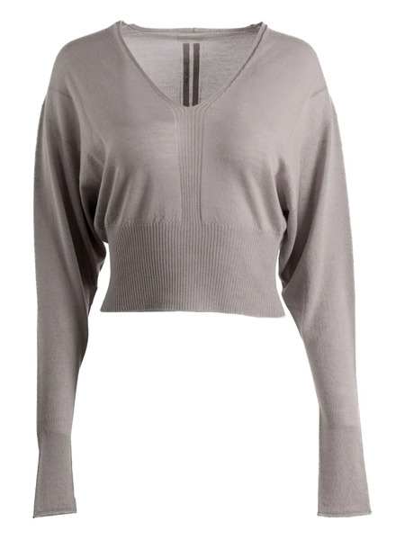  Rick Owens V-neck Ribbed Top - Brown 