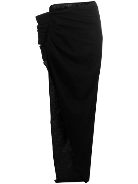  Rick Owens Virgin Wool Maxi Skirt - Black 