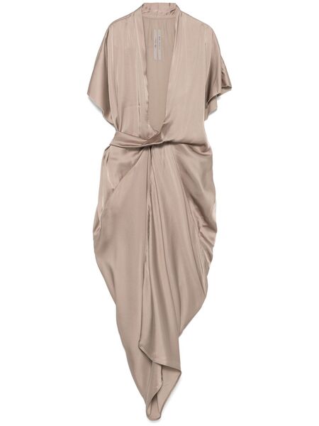  Rick Owens Wrap Midi Dress - Neutrals 