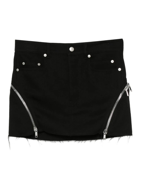  Rick Owens Zip-detail Frayed Mini Skirt - Black 