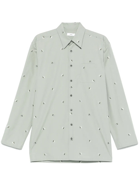  Rier Argile Flowers Poplin Shirt - Green 