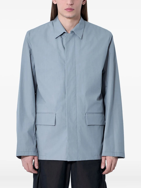  Rier Flap-pocket Cotton Shirt Jacket - Grey 