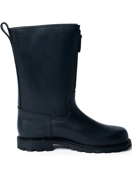  Rier Tractor Round-toe Leather Boots - Black 
