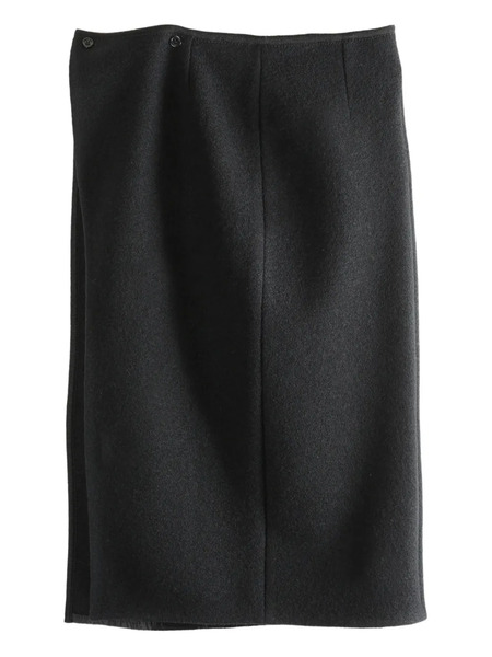  Rier Wool Midi Skirt - Black 