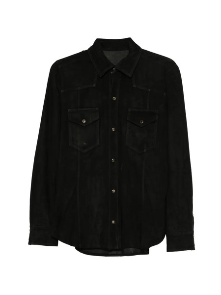  Rifugio Suede Chest Pockets Shirt - Black 