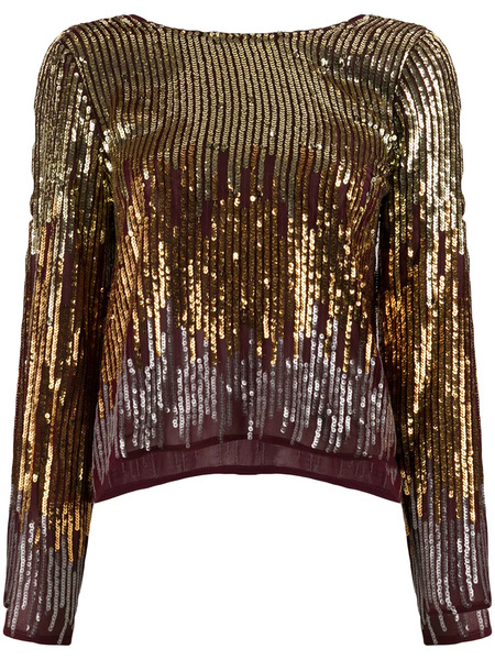 Rixo Bettina Ombré Sequinned Blouse - Gold 