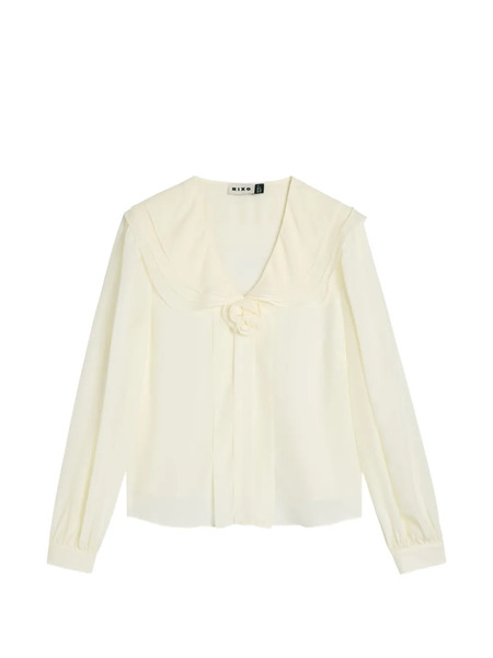  Rixo Emelin Flower-appliqué Blouse - Neutrals 