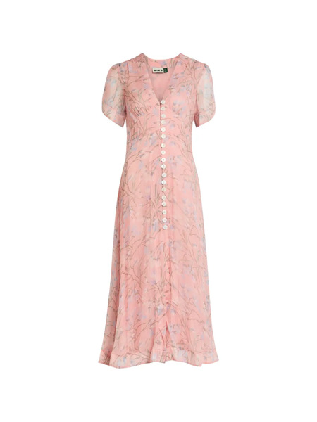  Rixo Floral Buttoned Dress - Pink 