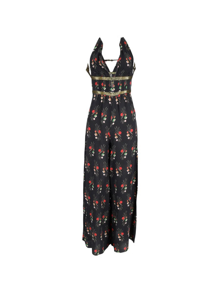  Rixo Floral Wideleg Jumpsuit - Black 