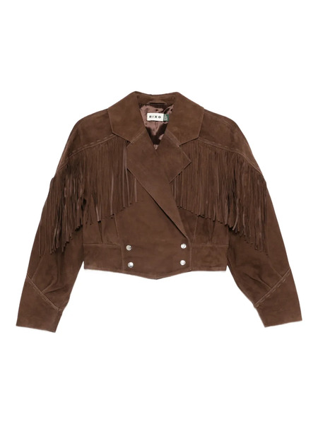  Rixo Fringe-detail Double-breasted Jacket - Brown 