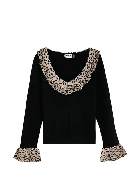  Rixo Laurel Ruffled Cardigan - Black 