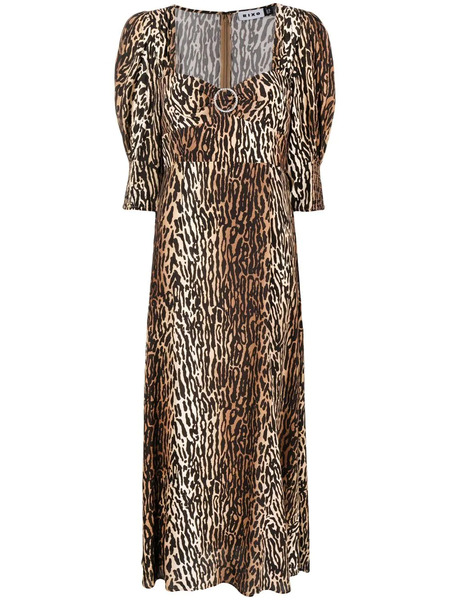  Rixo Leopard-print Midi Dress - Brown 