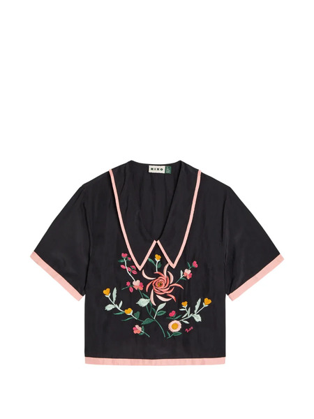  Rixo Nicolina Embroidery Top - Black 