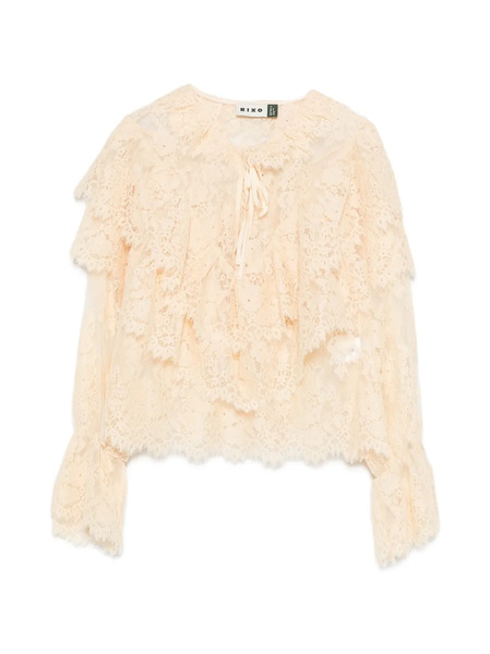  Rixo Ruffled Lace Blouse - Neutrals 