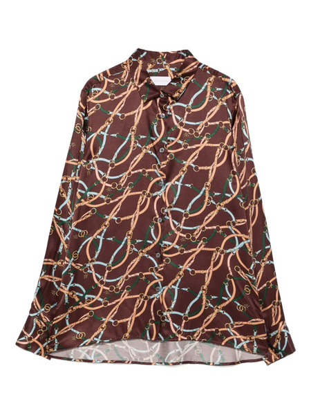  Robert Friedman Chain-print Long-sleeve Shirt - Brown 