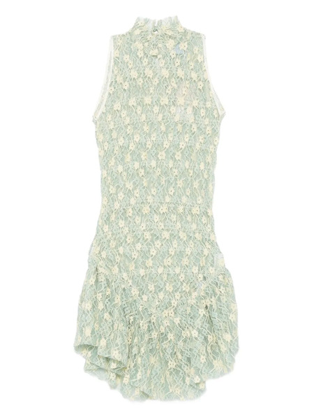  Roberta Einer Floral-lace High-neck Mini Dress - Green 
