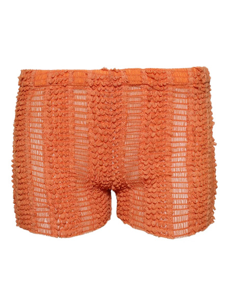  Roberta Einer Smocked Ruffled Shorts - Orange 