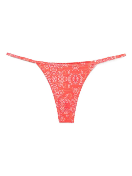  Roberta Einer X Kiss ‘n Thrill Frida Floral-print Bikini Bottoms - Red 