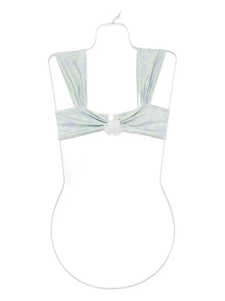  Roberta Einer X Kiss ‘n Thrill Nikita Printed Bikini Top - Green 