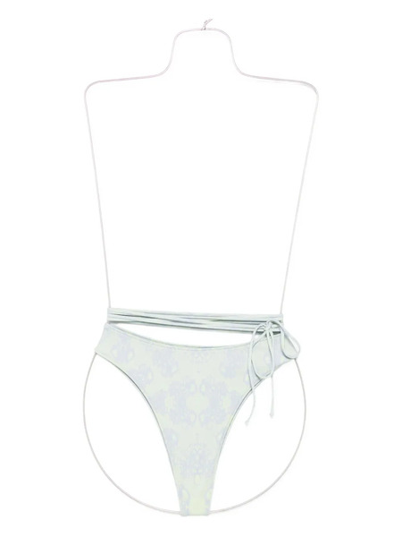  Roberta Einer X Kiss ‘n Thrill Sienna Strap-detail Bikini Bottoms - Green 