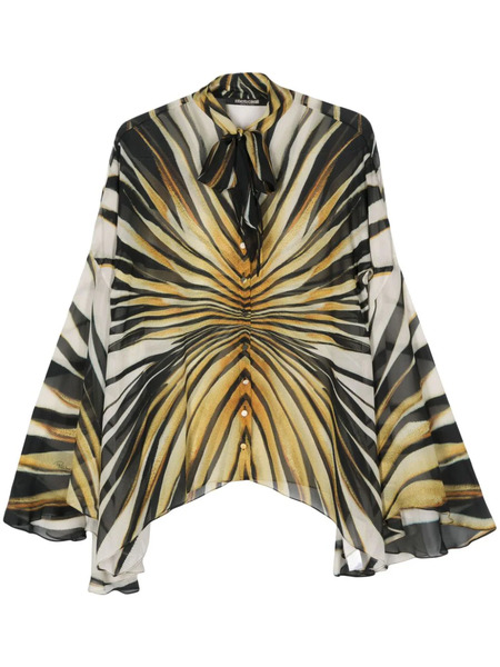  Roberto Cavalli Abstract-print Shirt - Black 