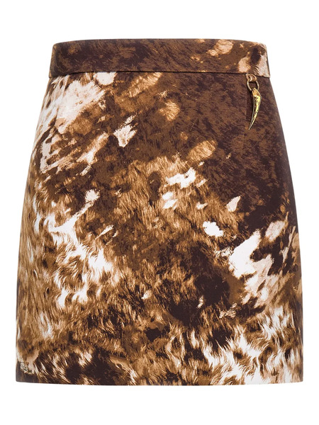  Roberto Cavalli Appaloosa-print Mini Skirt - Brown 