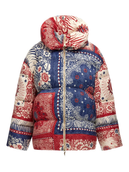  Roberto Cavalli Bandana-print Puffer Jacket - Blue 