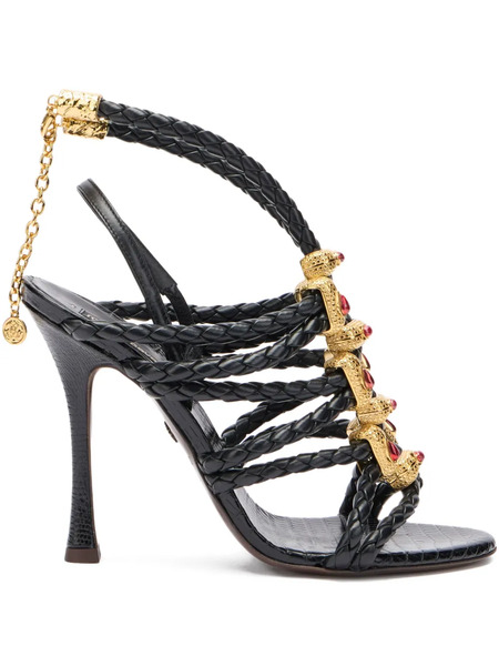  Roberto Cavalli Braided Sandals - Black 