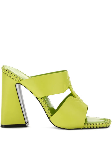  Roberto Cavalli Braided-trim Block-heel Sandals - Green 