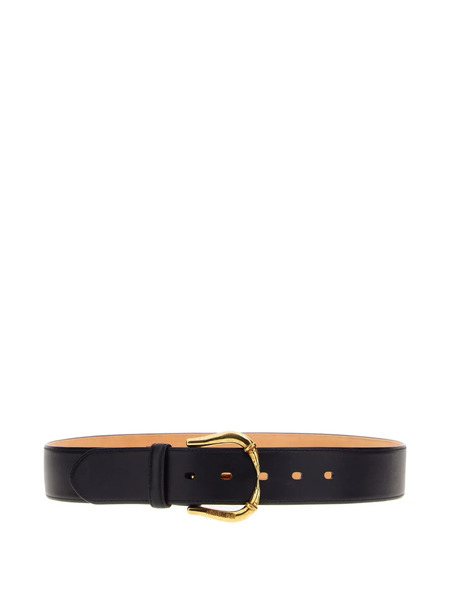  Roberto Cavalli Buckle Leather Belt - Black 