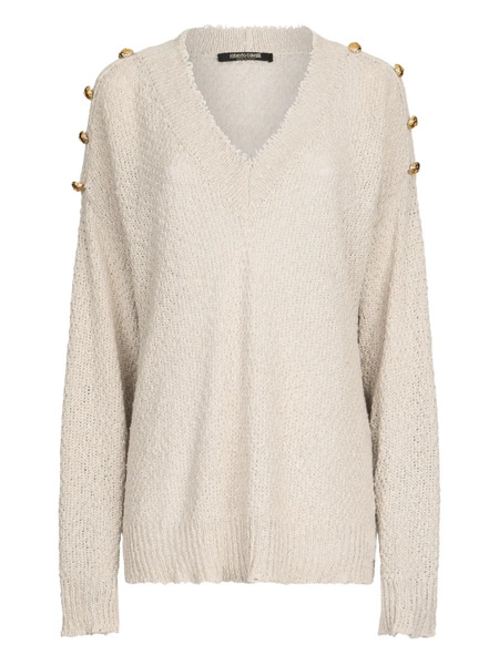  Roberto Cavalli Button-detail Knitted Sweater - Neutrals 