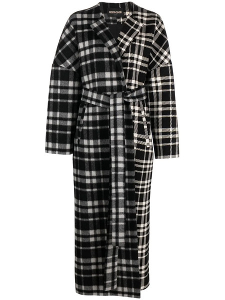  Roberto Cavalli Checked Belted Coat - Black 