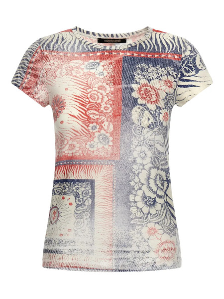 Roberto Cavalli Crew-neck Short-sleeve T-shirt - Blue 