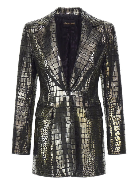  Roberto Cavalli Crocodile Effect Blazer - Grey 